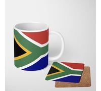 South Africa Flag Mug - South African National Flag Coffee Cup or Tea Cup - Patriotic Rugby & Football Fan Gift - Kitchen & Home Decor