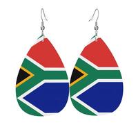 South Africa flag Pattern teardrop earrings, fashionable earrings suitable for work/dating/vacation