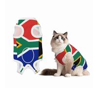 South Africa Flag Pet Recovery Suit for Dogs - Soft Cotton Surgical Recovery Suit to Prevent Licking, Prevent Licking Puppy Onesies, Black