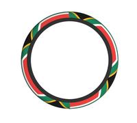 South Africa Flag Picture Elastic Steering Wheel Cover Elastic Foot Fits Most Vehicles, from sedans to SUVs