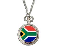 South Africa Flag Pocket Watch | Quartz National Flag Watch | Handcrafted Patriotic Gift | Vintage-Style Timepiece | Gift for Proud South Africans & Collectors