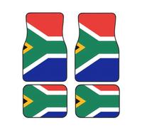 South Africa Flag Print Car Floor Mat Pads - Front Back Rugs All-Weather Auto Foot Mat Set of 4 Pieces, for Women Men