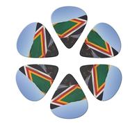 South Africa flag Printed Guitar Picks 6-Pack with Holder - 0.46mm Funny Guitar Picks for Acoustic Guitar, Electric Guitar, Bass Guitar