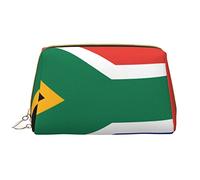 South Africa Flag Printed Leather Makeup Bag for Women Girls - Portable Travel Cosmetic Organiser Toiletry Bag