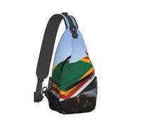South Africa Flag Printed Sling Bag Crossbody Backpack for Men Women, Versatile Casual Shoulder Chest Bag for Running Hiking Cycling Travel Work