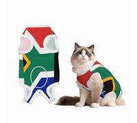 South Africa Flag Recovery Suit for Dogs Cats After Surgery, Soft Cotton Post-Surgery Suit for Male and Female Pet
