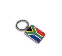 South Africa Flag Rectangle Metal Keyring. Comes in White Gift Box. South African Flag keyring.