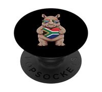 South Africa Flag Rhino South African Roots PopSockets Adhesive PopGrip