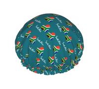 South Africa Flag Shower Cap For Women Elastic Edge Bath Cap Washable Bathing Hat For Men Spa Salon