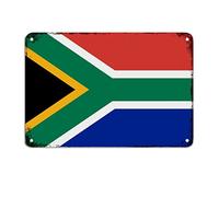 South Africa Flag Signs South Africa Metal Sign Rustic Patriotic Decor National Flag Wall Art Vintage Retro Home Decor For Bedroom Kitchen Cafe Bar Office Garage Birthday Gifts 8x12 inch