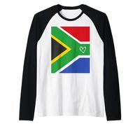 South Africa Flag South African Heart Proud National Day Raglan Baseball Tee