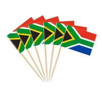 South Africa Flag South African Miniature Toothpick Flags Decorations Small Cupcake Toppers Cocktail Food Flags Decor for Independence Day Party Bar (100 Pack)
