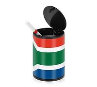 South Africa Flag South African National Outside Ashtrays For Cigarettes For Patio with Lid Stainless Steel Portable Detachable Cigarette Ash Tray for Home Patio Auto