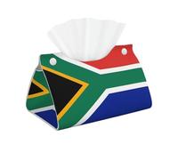 South Africa Flag Tissue Box Cover - Stylish Square Tissue Box Holder, for Vanity Dresser Night Stand Table Countertop, Black