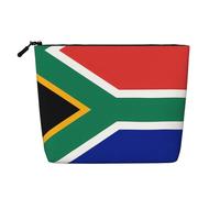 South Africa Flag Versatile Travel Toiletry Bag - Fake Hemp Makeup Bag for Multi-use - Cosmetic Accessories Organizer