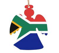 South Africa flag Wooden Angel Shape Decoration Fashion Design 4 PCS Suitable For Home Festival Decoration
