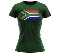 South Africa Grunge Flag Womens T Shirt Ladies Rugby Supporter Tee, XXL, Bottle