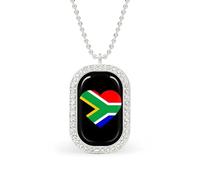 South Africa Heart Flag Funny Pendant Necklace for Women Personalized Fashion Jewelry Diamond Necklaces for Wedding Birthday Gold Silver