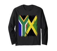 South Africa Jamaica Half Flag South African Jamaican Jersey Long Sleeve T-Shirt
