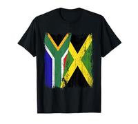 South Africa Jamaica Half Flag South African Jamaican Jersey T-Shirt