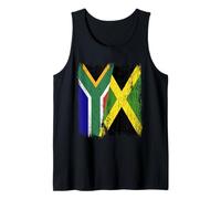 South Africa Jamaica Half Flag South African Jamaican Jersey Tank Top
