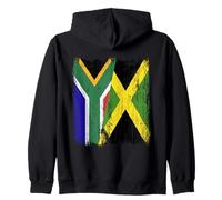 South Africa Jamaica Half Flag South African Jamaican Jersey Zip Hoodie