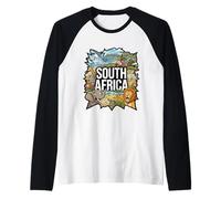 South Africa Lion Elephant Pointing Meme - African Souvenir Raglan Baseball Tee