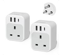 South Africa Plug Adapter 2 Pack, TESSAN UK to South Africa Plug Adapter with USB C and 2 USB A, 4 in 1 Type M Travel Adaptor for African, Namibia, Botswana, Nepal, Mozambique