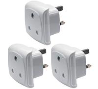 South Africa Plug Type M (NOT for Indian Type D plug) Adapter Convert to UK Socket, BS 8546 Approved, Safety Protection Design, Flame Proof, 13A Fuse with Safety Shutter (3 Pieces White)