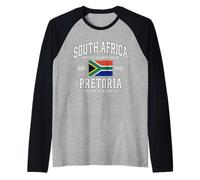 South Africa Pretoria Retro National Flag Raglan Baseball Tee
