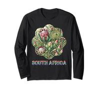 South Africa Protea Floral Art Native Plant Design Long Sleeve T-Shirt