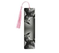 South Africa Rhino Print 5pcs Wooden Bookmarks with Tassels, Reading Page Markers Book Marks, Gifts for Men Women