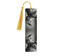 South Africa Rhino Print 5pcs Wooden Bookmarks with Tassels, Reading Page Markers Book Marks, Gifts for Men Women