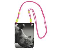 South Africa Rhino Print Crossbody Phone Bag For Women Men, Adjustable Strap Phone Purse, For Travel Shopping