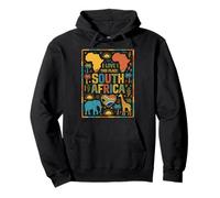 South Africa Safari Doodles Black Background Poster Pullover Hoodie