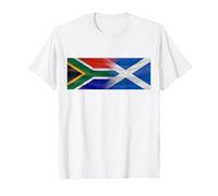 South Africa Scotland expat Flags Blended (Distressed) T-Shirt, Men, White, Small