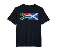 South Africa Scotland expat Flags Blended (Distressed) T-Shirt, Men's Big and Tall, Black, 5X Tall