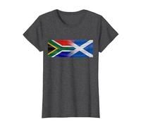 South Africa Scotland expat Flags Blended (Distressed) T-Shirt, Women, Dark Heather Grey, X-Small