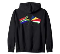 South Africa Seychelles Crossed Flags Zip Hoodie