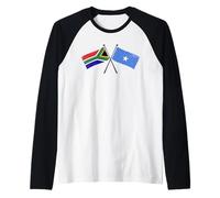 South Africa Somalia Crossed Flags South African Somali Raglan Baseball Tee