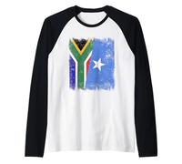South Africa Somalia Half Flag South African Somali Pride Raglan Baseball Tee