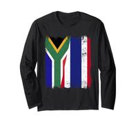 South Africa Thailand Half Flag South African Thai Roots Long Sleeve T-Shirt