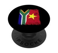 South Africa Vietnam Half Flag South African Vietnamese PopSockets Adhesive PopGrip