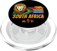 South Africa Vintage lion with flag souvenir PopSockets PopGrip for MagSafe