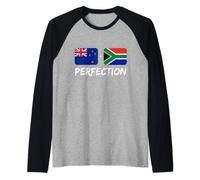 South African And New Zealanders Perfect Heritage Flag Raglan Baseball Tee