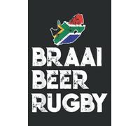 South African Braai Beer Rugby Flag Patriotic: Lined Journal Notebook Birthday Gift Present - 6x9 inches - 120 Pages
