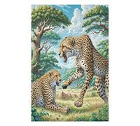 South African Cheetahs 1000 Piece Pack DIY Jigsaw Puzzle Cute Pet Animals Collectors Ultra Difficult Educational Decorative Puzzle Gifts for Adults Birthday Sturdy Paperboard 1000 PCS
