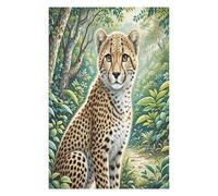 South African Cheetahs 1000 Pieces Classic Jigsaw Puzzle Cute Pet Animals Puzzle for Adults Concentration Training Wall Art Mental Exercise Halloween Durable Cardboard 1000 PCS