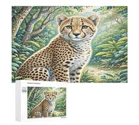 South African Cheetahs 1000Pc Jigsaw Puzzles Adults Children Cute Pet Animals Jigsaws Office Stress Buster Whimsical Design Thoughtful Birthday Present Creative Home Decor 1000 PCS