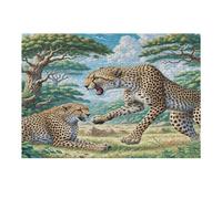 South African Cheetahs 300 Piece Jigsaw Puzzle Pack Cute Pet Animals Teens Beginners Cognitive Development Puzzle Fans Group Play Anniversary Thick Cardboard 300 PCS